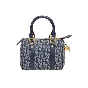Christian Dior Trotter Boston Bag Navy Blue Speedy